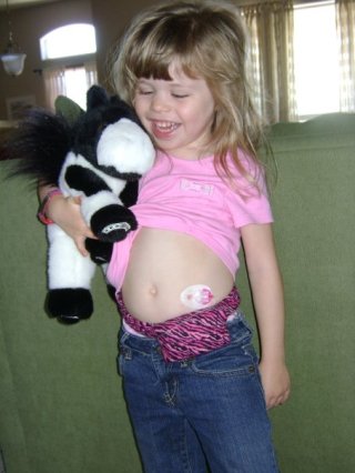 4 years old and wearing her first insulin pump. My brave girl!