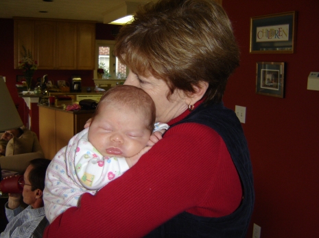 Chubby-cheeked little S with Grammy.